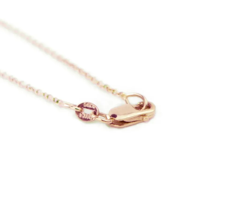 Bermuda Wavy Diamond Bar Necklace Rose Gold