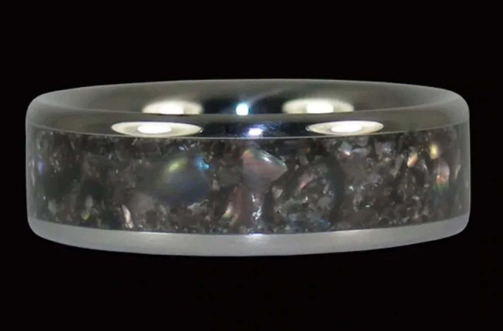 Black Pearl Titanium Ring