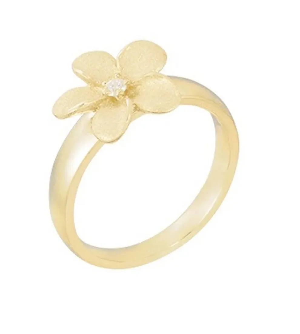 14K 13Mm Flower Diamond Ring