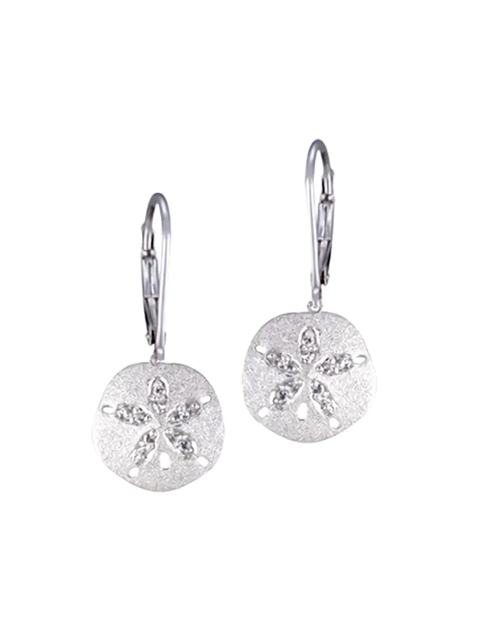 14K 12Mm Sand Dollar Earring With Diamonds