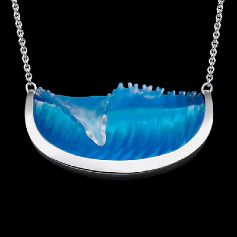 14K White Gold Ultimate Wave Pendant