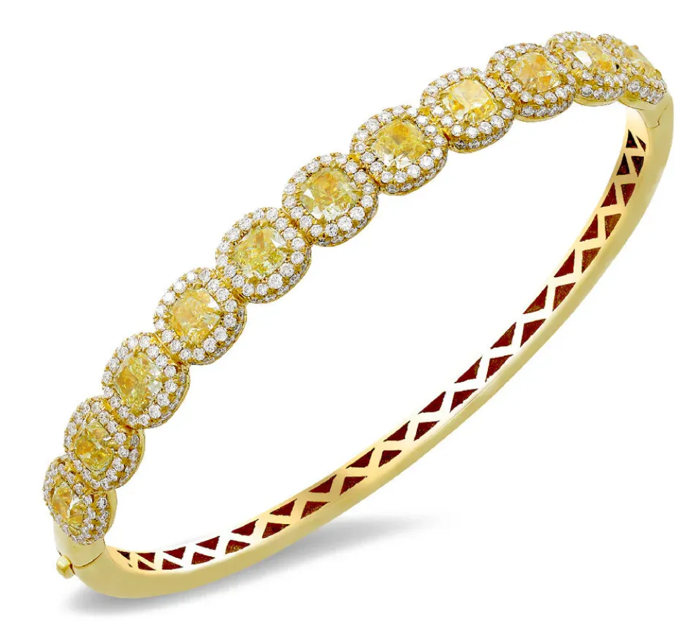 18K Yellow Canary Diamond Bangle