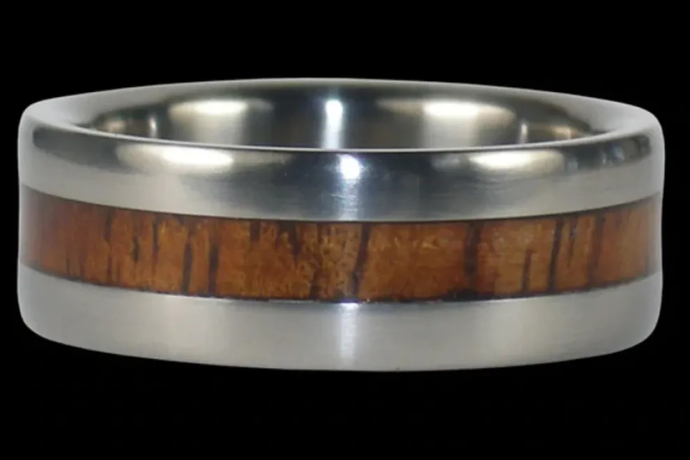 Koa Wood Titanium Ring