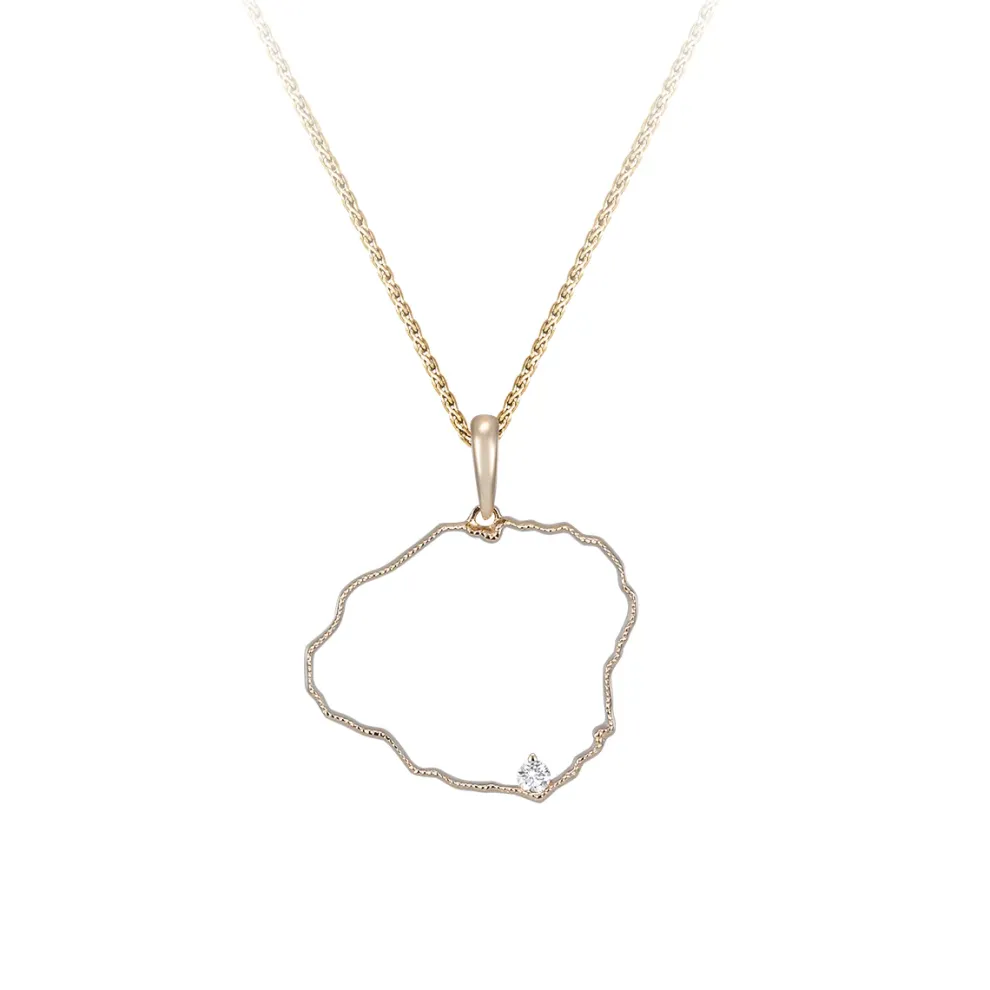 14Ky "Kauai" Pendant With .03Ct Diamond (For Poipu)
