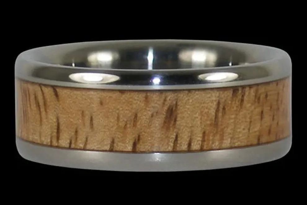 Mango Wood Titanium Ring Band
