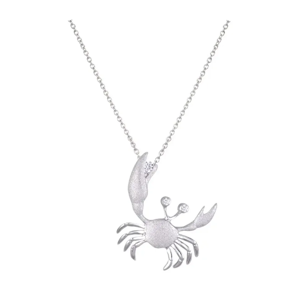 22Mm 14K Crab Pendant With 3 Diamonds