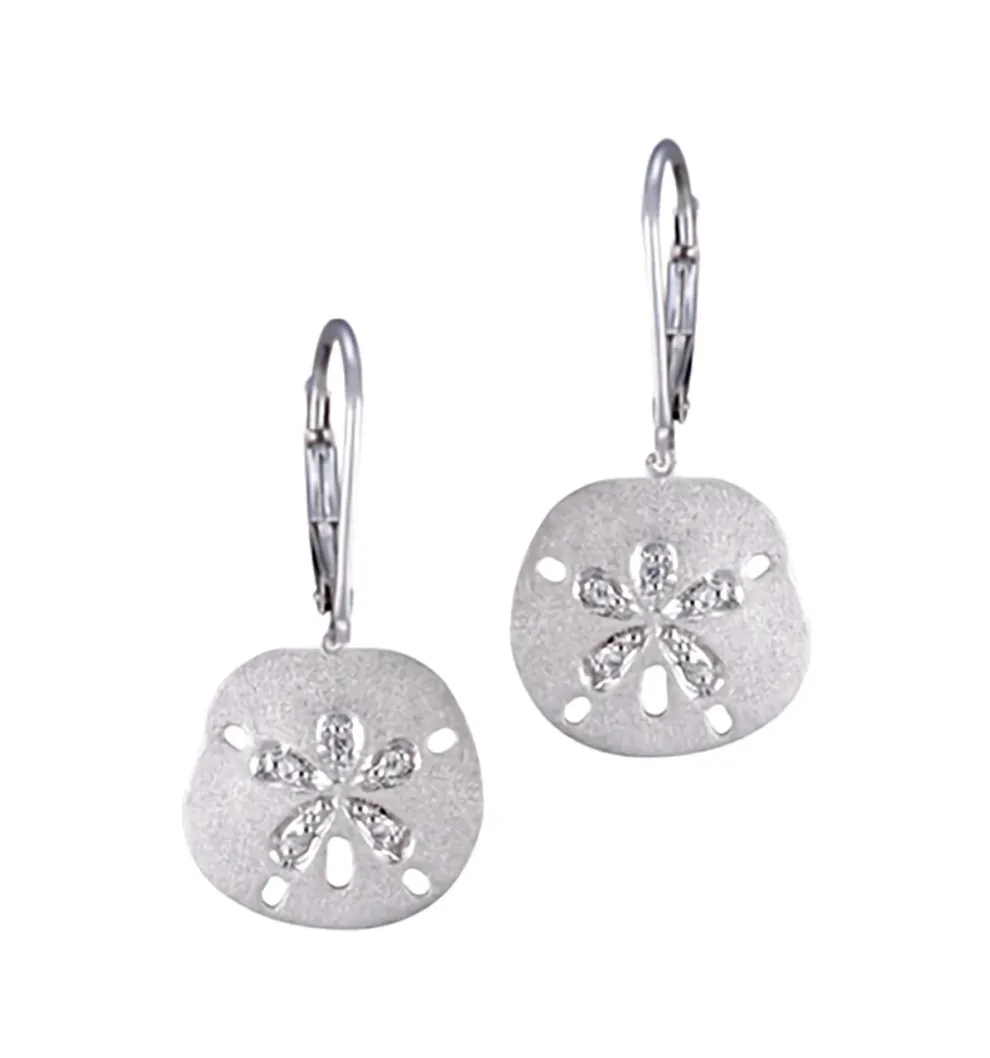 15Mm 14K Sand Dollar Earring With 10 Diamonds