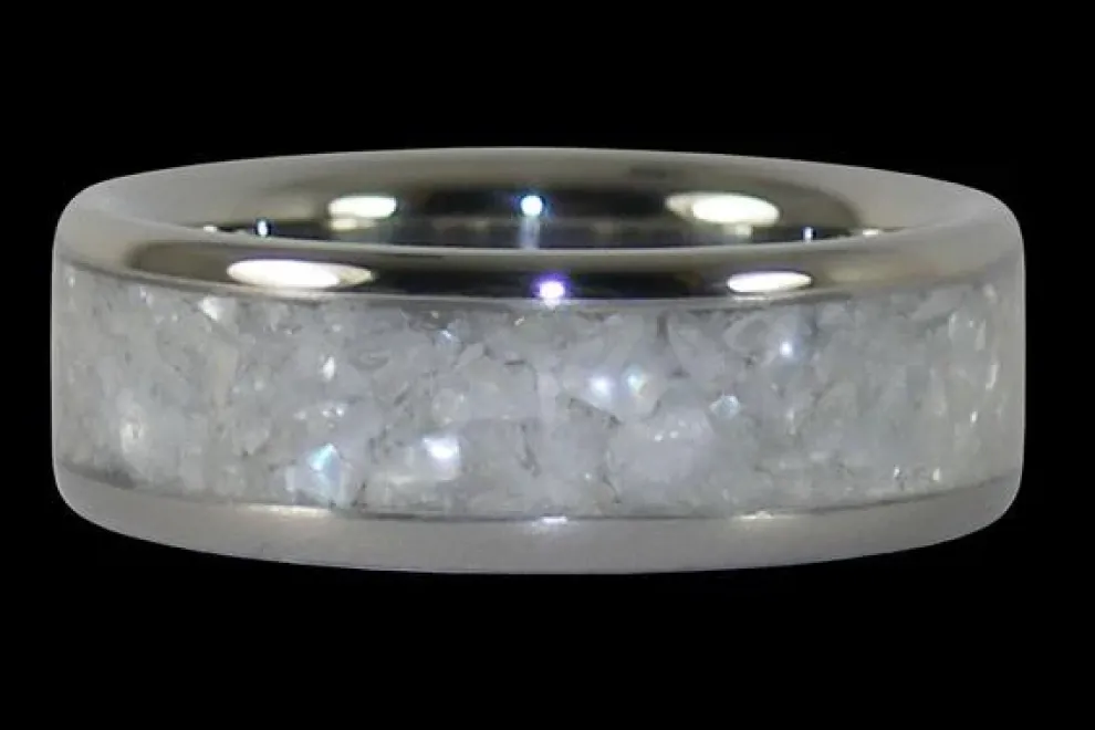 White Pearl Hawaii Titanium Ring